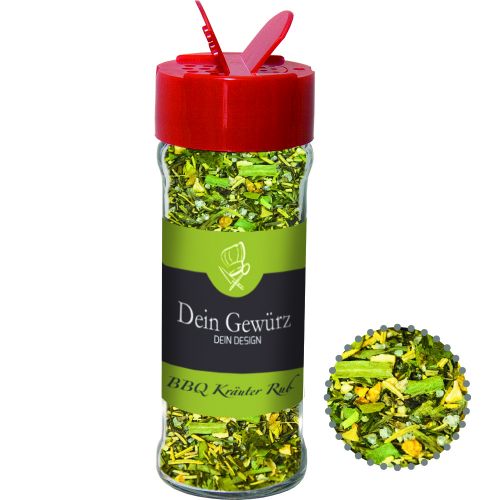 Gewürzmischung BBQ Kräuter Rub, ca. 30g, Glas mit Streuaufsatz