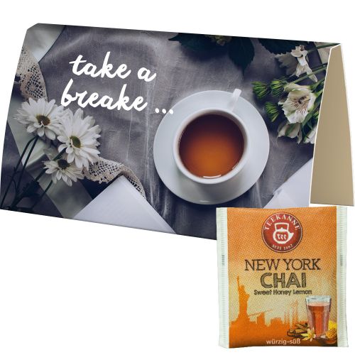 Beuteltee New York Chai, ca. 1,75g, Werbekarte gefaltet