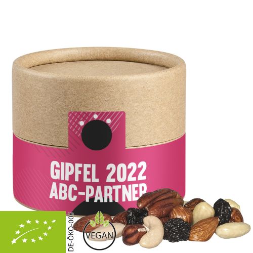 Bio Studentenfutter, ca. 40g, Biologisch abbaubare Eco Pappdose Mini