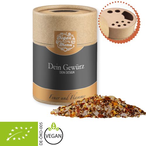 Bio Gewürzmischung Feuer und Flamme, ca. 75g, Kraftpapierstreuer Midi