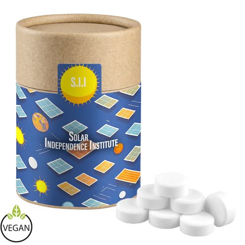 Pfefferminz Drops zuckerfrei (vegan), ca. 80g, Kraftpapierdose Midi