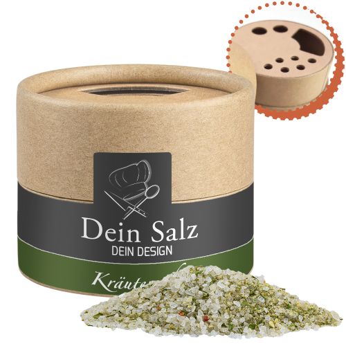 Kräutersalz, ca. 55g, Kraftpapierstreuer Mini