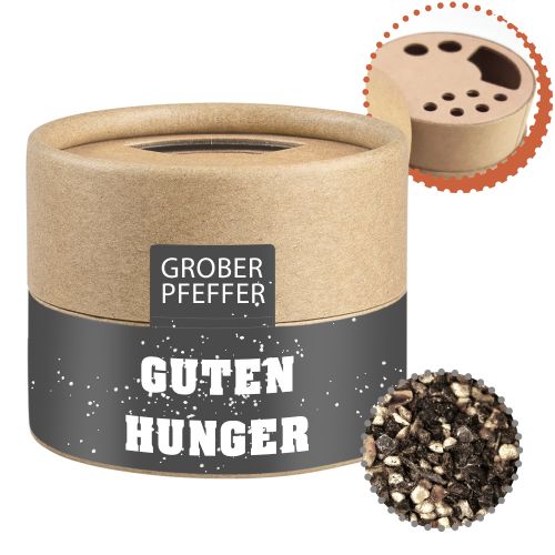 Pfeffer geschrotet, ca. 38g, Biologisch abbaubarer Eco Pappstreuer Mini