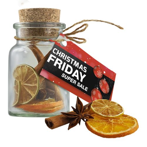 Duft-Deko, ca. 15g, Korkenglas mit Werbekarte