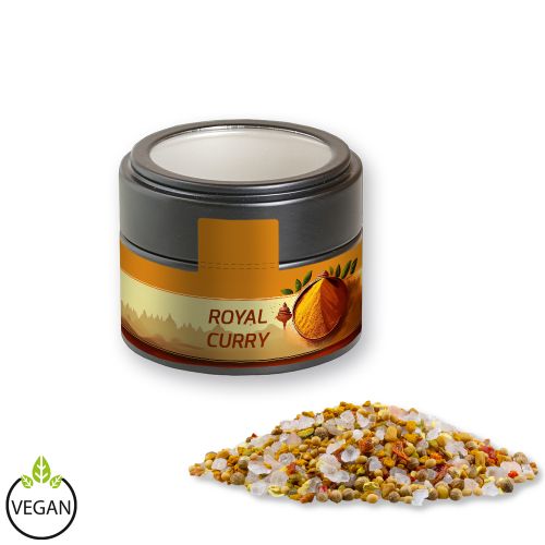 Royal Curry, ca. 75g, Metalldose Mini mit Sichtfenster schwarz