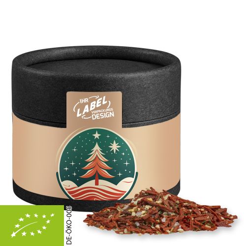 Bio Weihnachts Gewürzmischung Salat, ca. 30g, Kraftpapierdose Mini schwarz