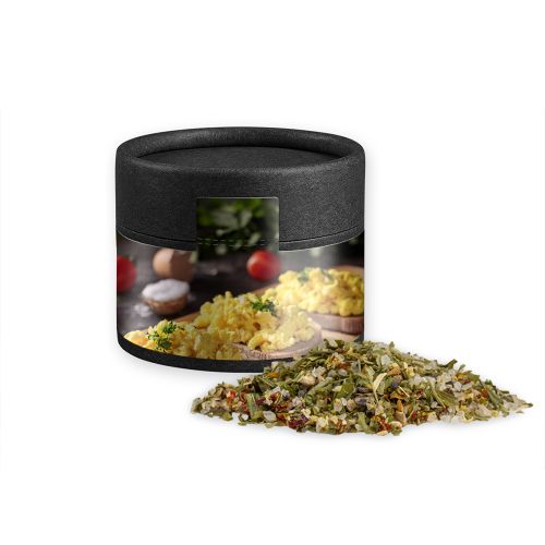 Gewürzmischung Rühreigewürz, ca. 40g, Kraftpapierdose Mini schwarz