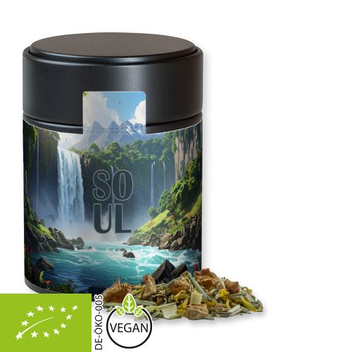 Bio Kräutertee Seelenwohl, ca. 30g, Metalldose Midi schwarz
