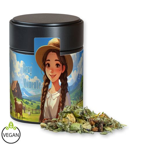 Kräutertee Bergtee & Zitrus, ca. 40g, Metalldose Midi schwarz